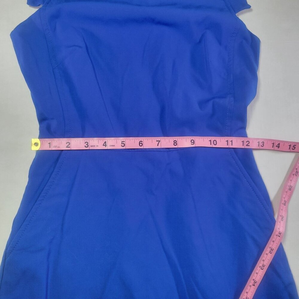 J.Crew Women Wool Blend Sheath Dress Royal Blue Cap Sleeve Size 00 - Picture 5 of 8